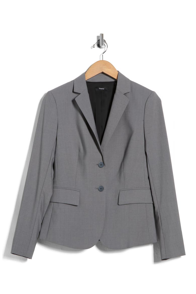 Carissa Verve Stretch Virgin Wool Blazer, Alternate, color, PEARL MELANGE