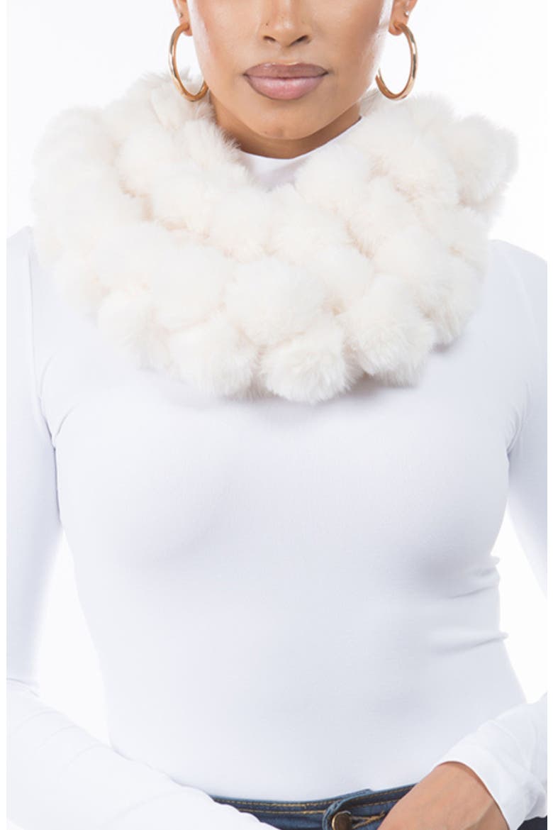 Faux Fur Infinity Scarf, Main, color, IVORY