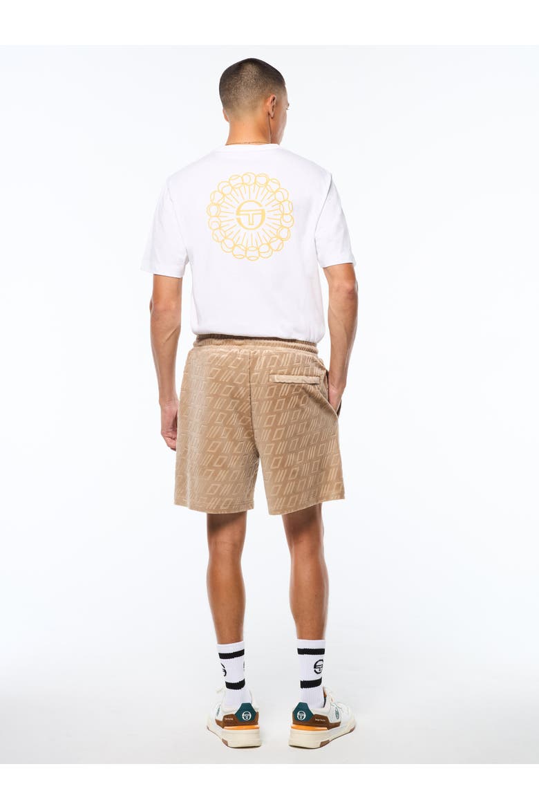 Bandiera Debossed Velour Short, Alternate, color, HUMUS