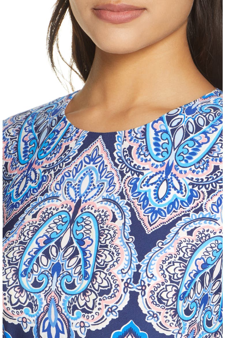 Paisley Print Long Sleeve Dress, Alternate, color, BLUE