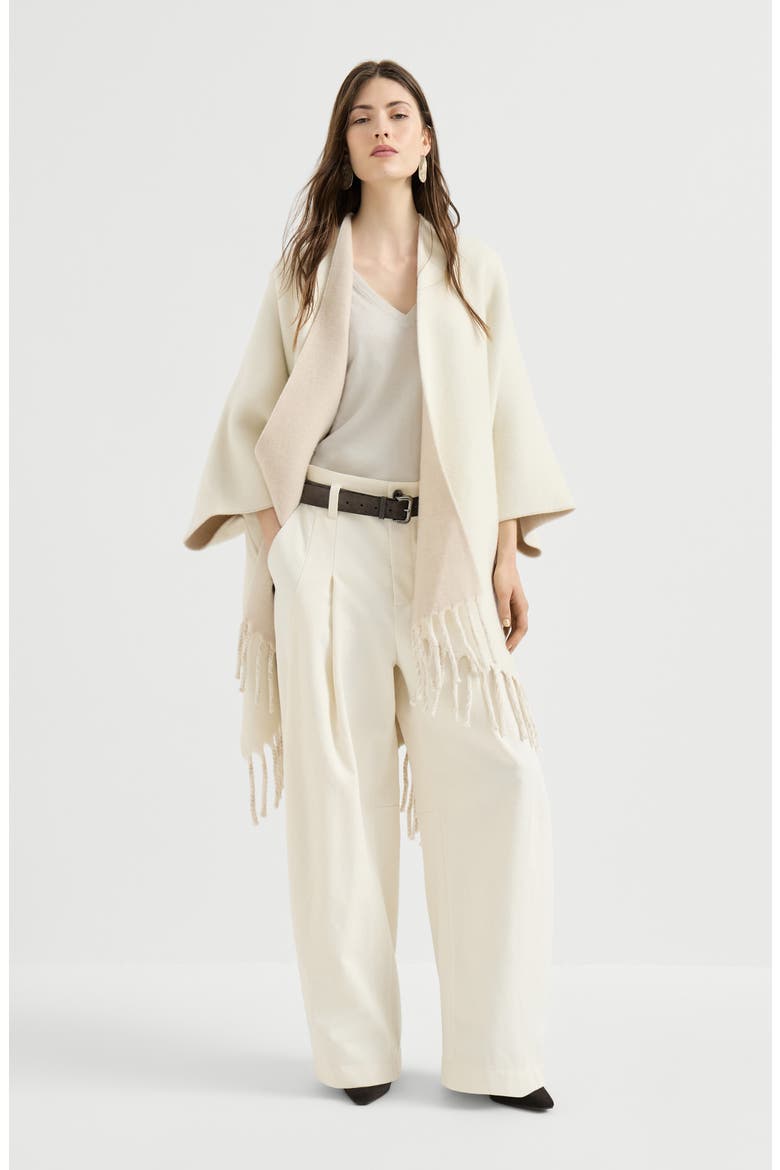 Cashmere and silk sparkling lightweight sweater, Alternate, color, Milk