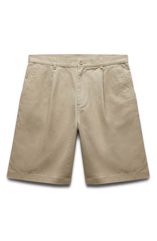 Reigning Champ Sophomore Relaxed Fit Pleated Cotton Twill Chino Shorts In Sand