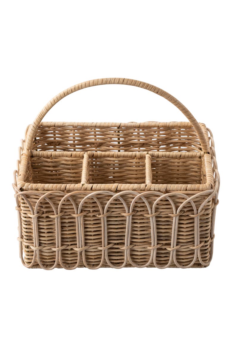 Provence Rattan Flatware Basket, Alternate, color, WHITEWASH