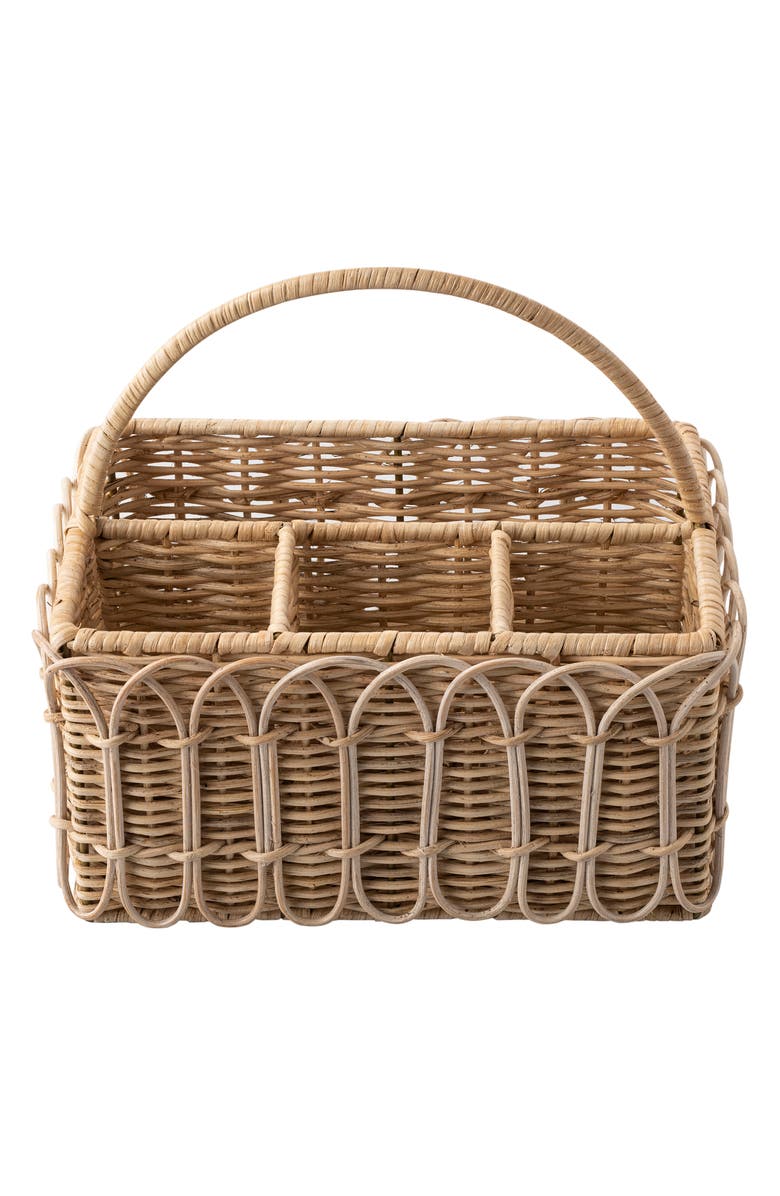 Juliska Provence Rattan Flatware Basket, Alternate, color, Whitewash