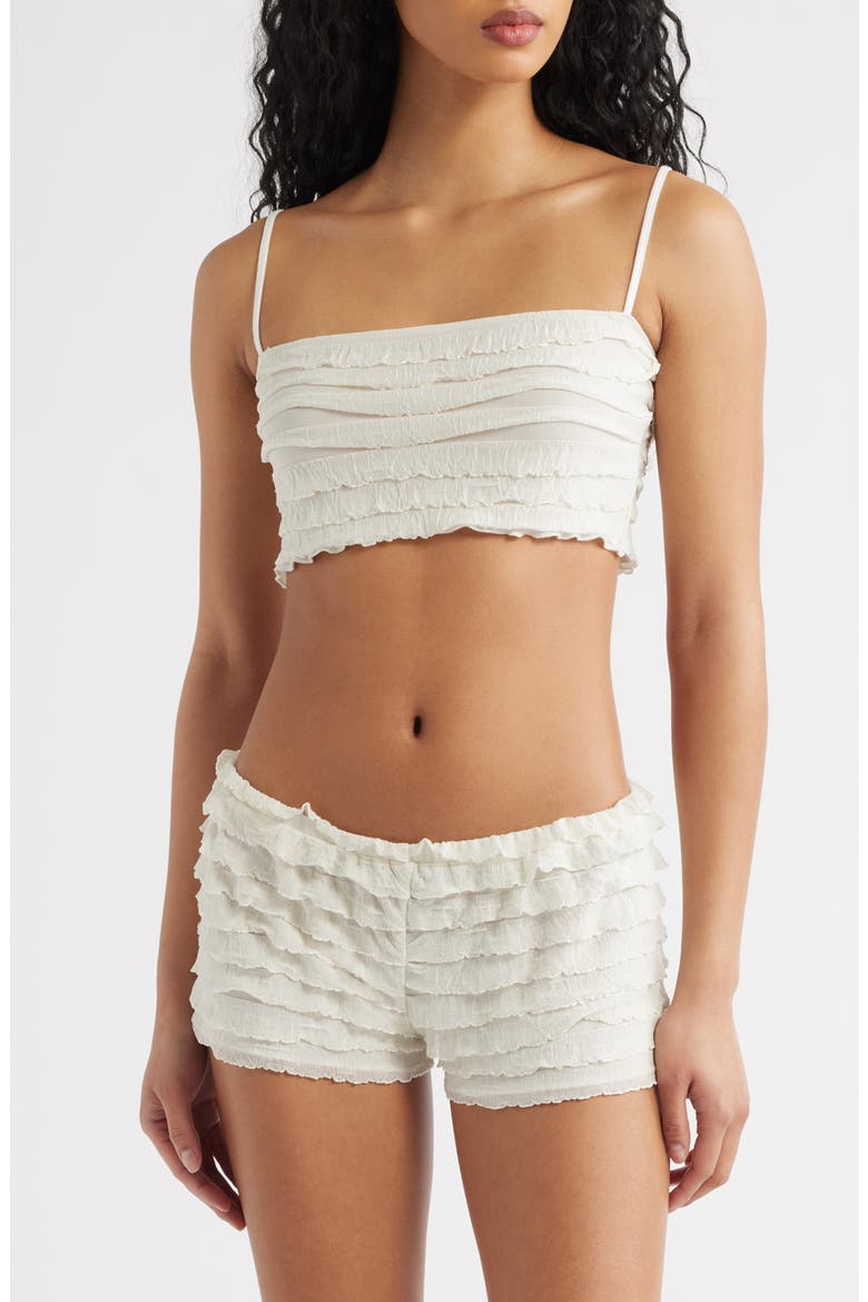 Sofi Tiered Ruffle Crop Camisole, Main, color, WHITE