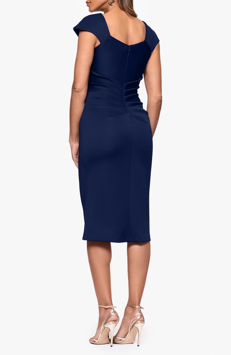 Xscape Evenings Asymmetric Scuba Knit Cocktail Dress, Alternate, color, Midnight