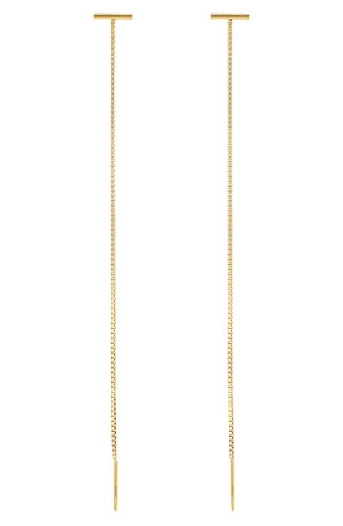 Bar Box Chain Threader Earrings