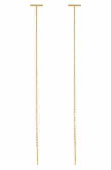 Bar Box Chain Threader Earrings