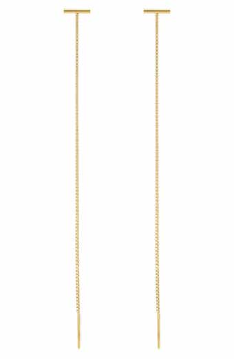 Bar Box Chain Threader Earrings