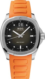MIDO Multifort Square Automatic Rubber Strap Watch, 40mm