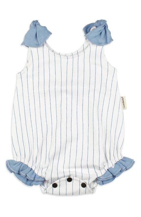 Stripe Ruffle Organic Cotton Bubble Romper (Baby)