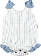 L'ovedbaby Stripe Ruffle Organic Cotton Bubble Romper