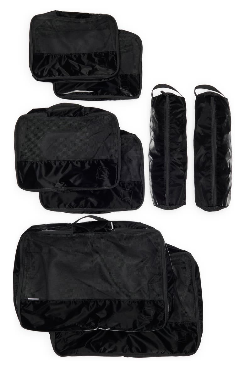 Set of 8 Packing Cubes, Main, color, BLACK METALLIC
