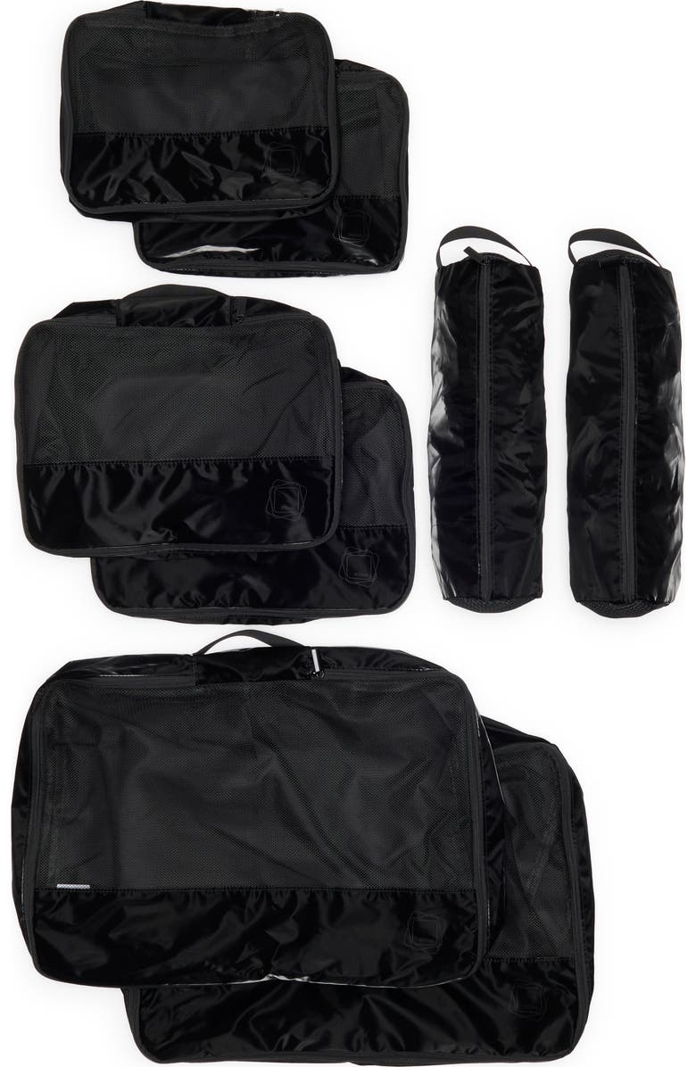 MYTAGALONGS Set of 8 Packing Cubes, Main, color, Black Metallic
