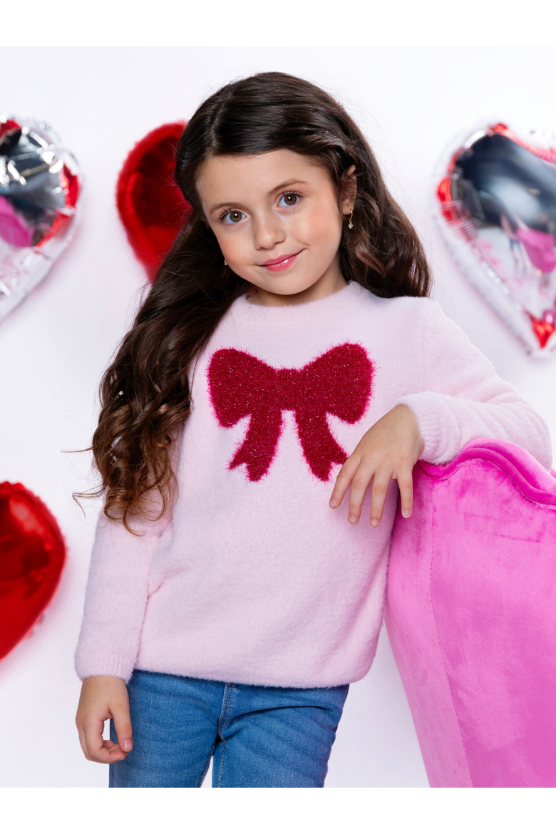 Sweet Bow Knit Sweater, Alternate, color, Pink