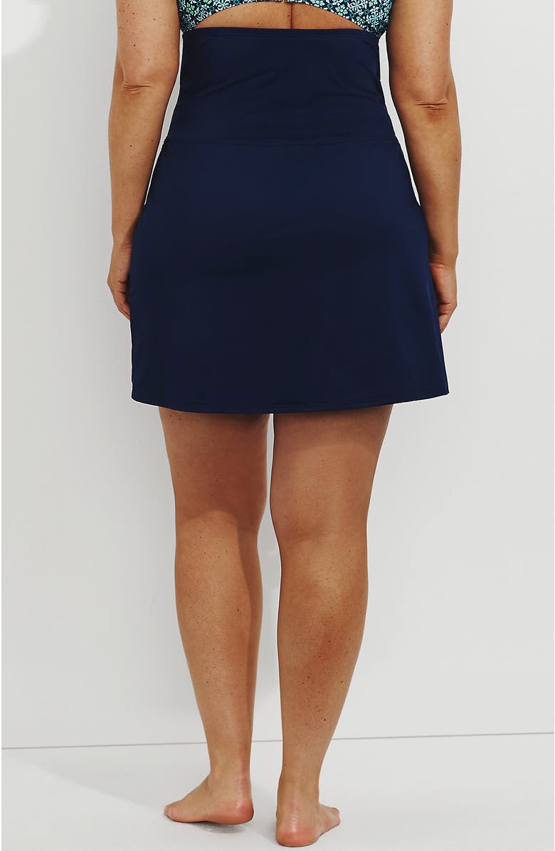 Lands' End Tummy Control Ultra High Waisted Modest Swim Skirt Swim Bottoms, Alternate, color, Deep Sea Navy
