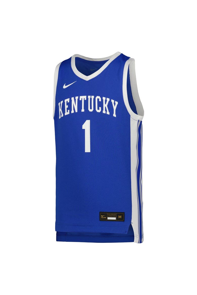 Youth Nike #1 Royal Kentucky Wildcats Icon Replica Basketball Jersey, Alternate, color, Royal