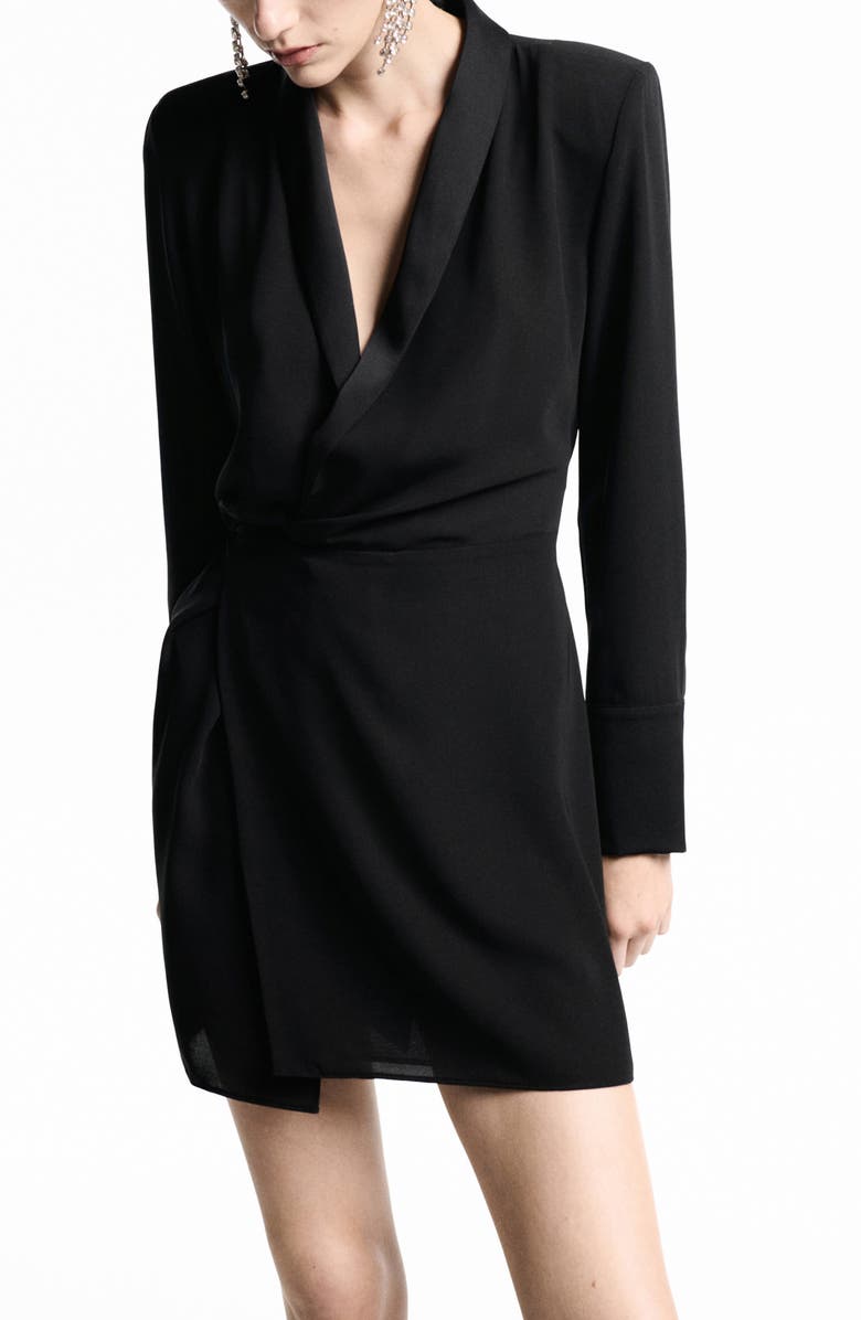 MANGO Long Sleeve Wrap Dress, Main, color,