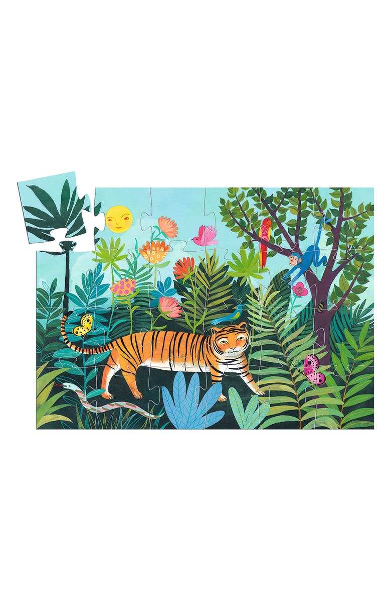 Djeco Silhouette The Tiger's Walk Puzzle, Alternate, color, Orange
