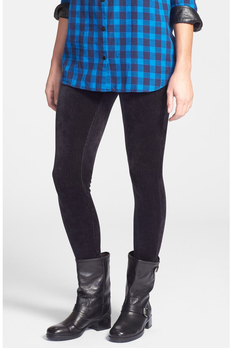 Corduroy Leggings, Main, color, BLACK