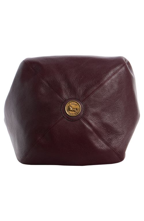 Chloé Chloe Balloon Grained Leather Hobo Bag In Burgundy