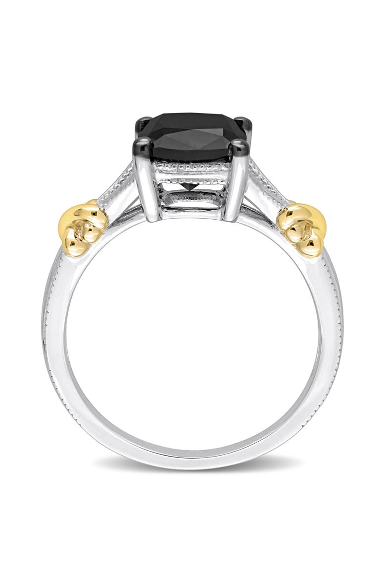 Black Diamond Solitaire Ring 14k Two-Tone, Alternate, color, Diamond