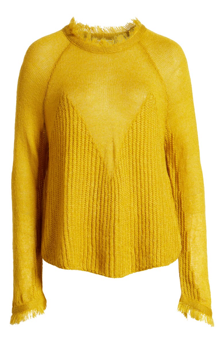 MOON RIVER Fringe Trim Sweater, Alternate, color, 