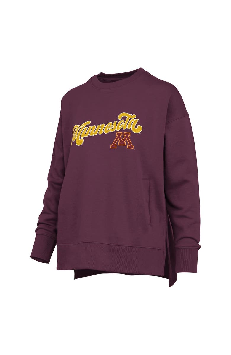PRESSBOX Women's Pressbox Maroon Minnesota Golden Gophers Bonanza Chenille Harper Script Sweatshirt, Alternate, color, Maroon