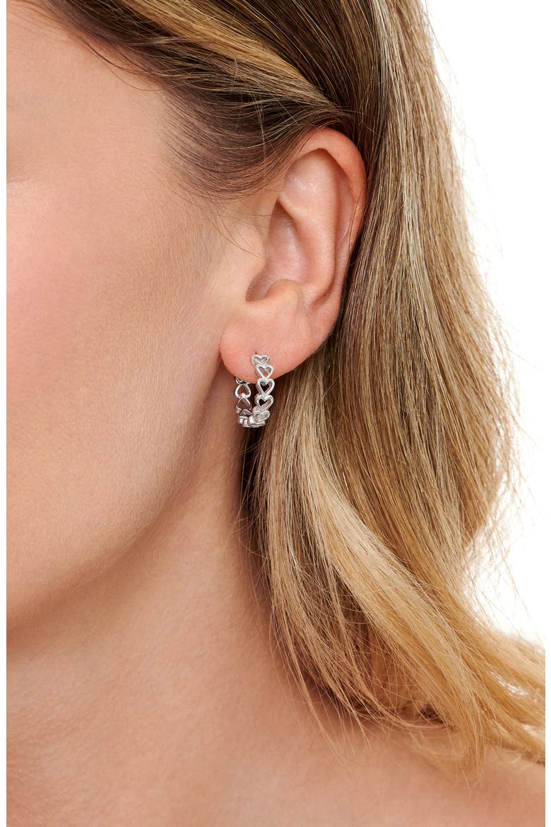 Open Heart Hoop Earrings, Alternate, color, SILVER