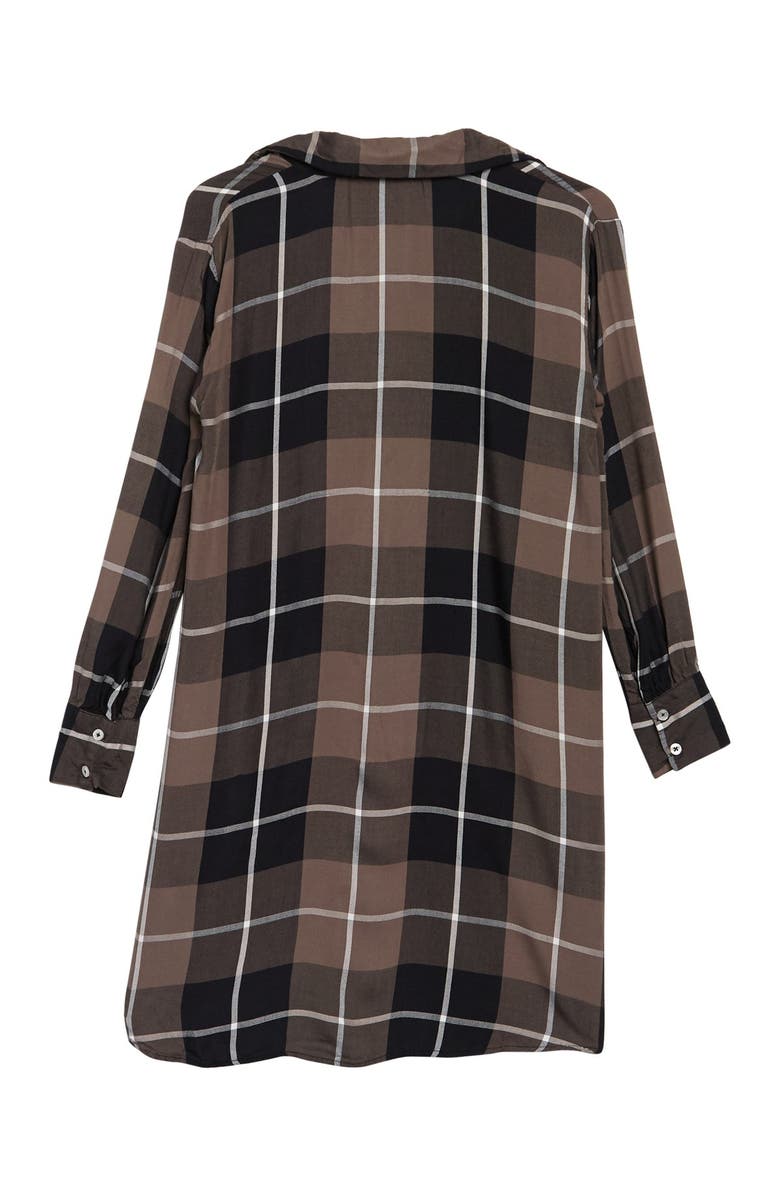 Bobeau Plaid High Low Peplum Tunic Blouse, Alternate, color, 