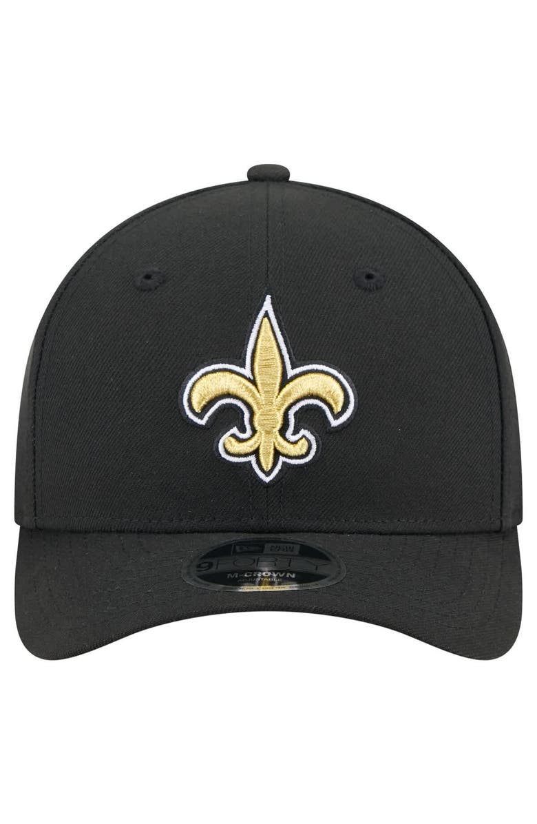 New Era Men's New Era  Black New Orleans Saints Team Collection 9FORTY M-Crown Adjustable Hat, Alternate, color, 