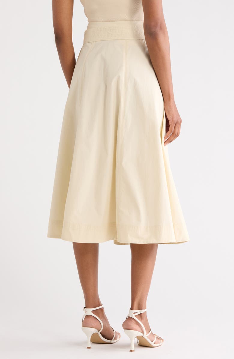 Veronica Beard Facia Stretch Cotton Midi Skirt, Alternate, color, Limestone