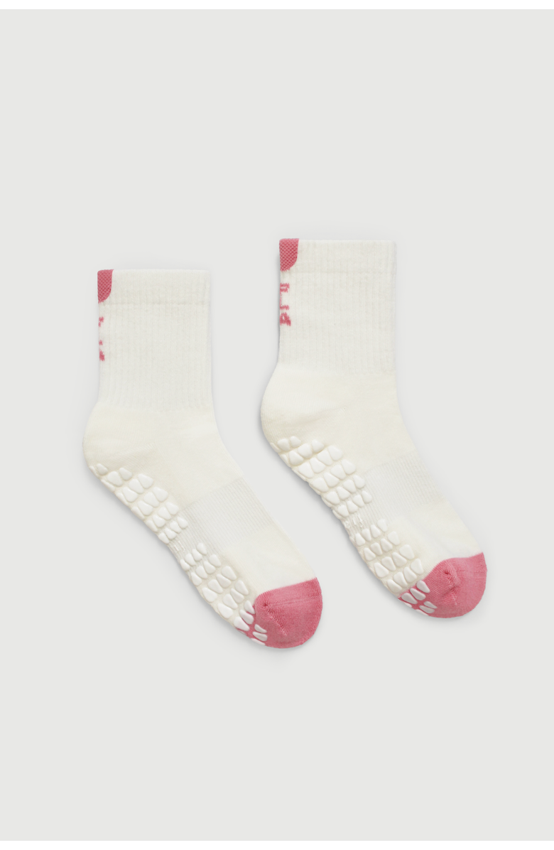Fraise Paloma Dipped Crew Grip Socks, Main, color, Paloma