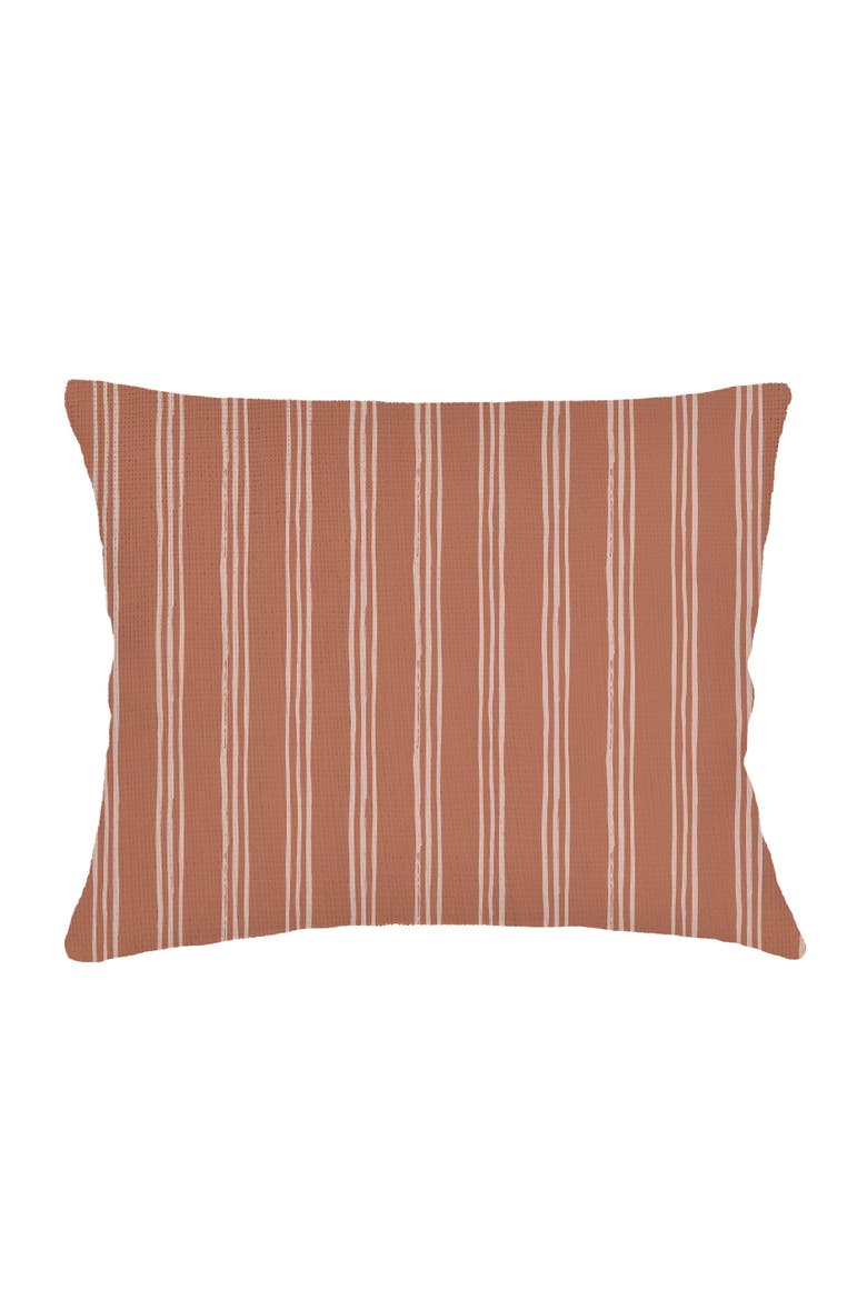 Ocean Drift Brown Stripe Linen Dutch Euro Pillow 28x36 with Down Alternative Insert, Main, color, Brown