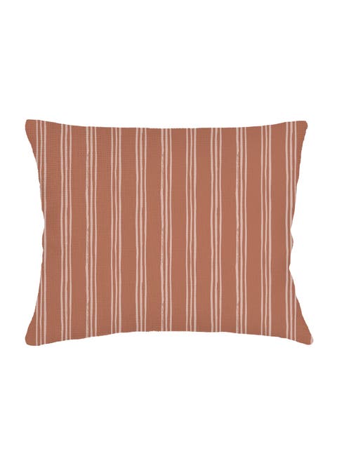 Ocean Drift Brown Stripe Linen Dutch Euro Pillow 28x36 with Down Insert