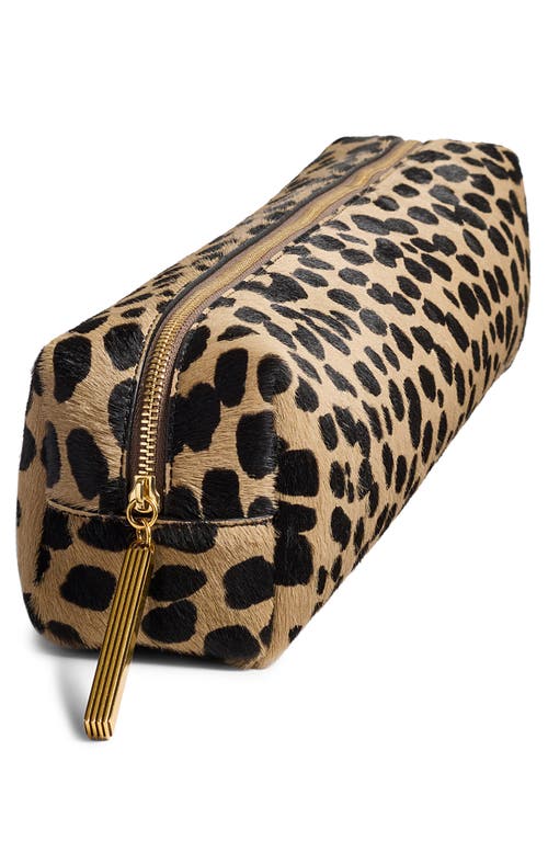 Khaite Kyle Leopard Print Genuine Calf Hair Pencil Case In Multi