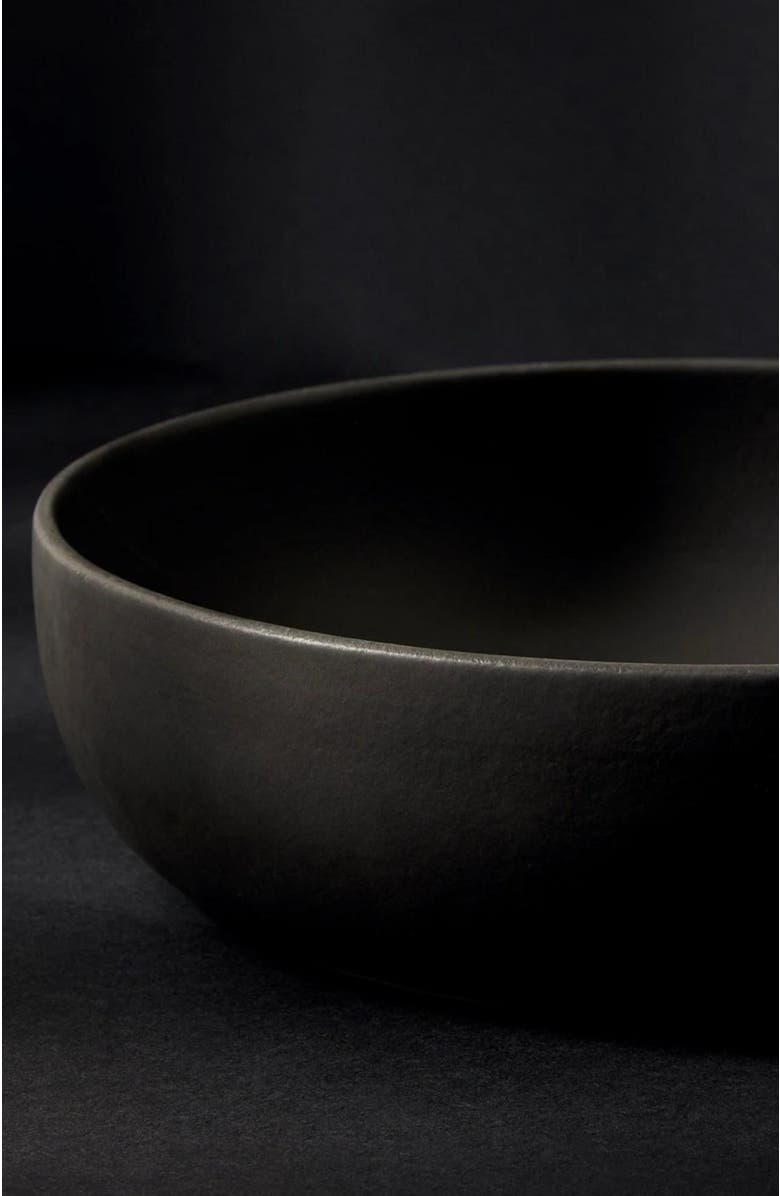 Gharyan Stoneware Shallow Stoneware Serving Bowl, Alternate, color, Black