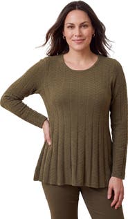 Jessica London Chevron Fit & Flare Sweater