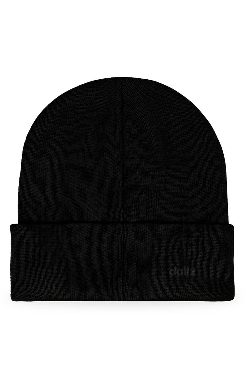 Dalix Lil Flower Beanie Cap, Alternate, color, Black