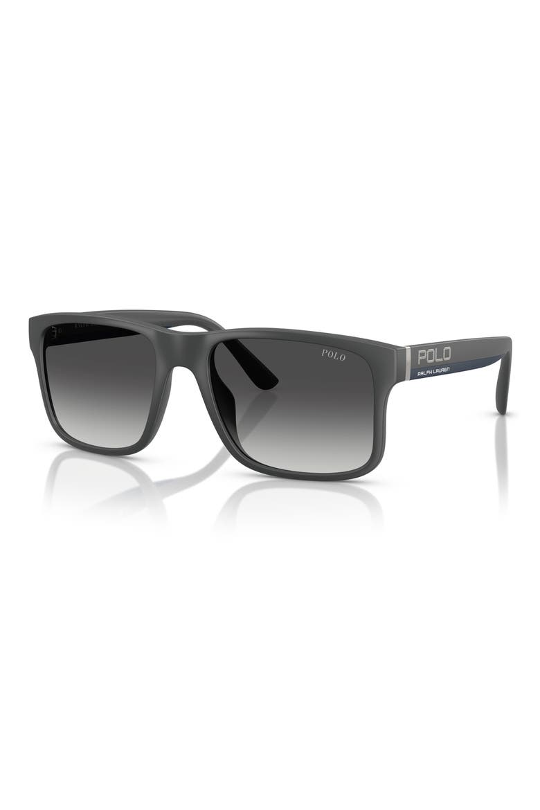57mm Rectangular Sunglasses, Alternate, color, GRADIENT GREY