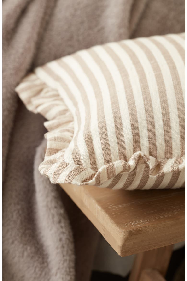 Stripe Linen Accent Pillow, Alternate, color, TAN THREAD MULTI