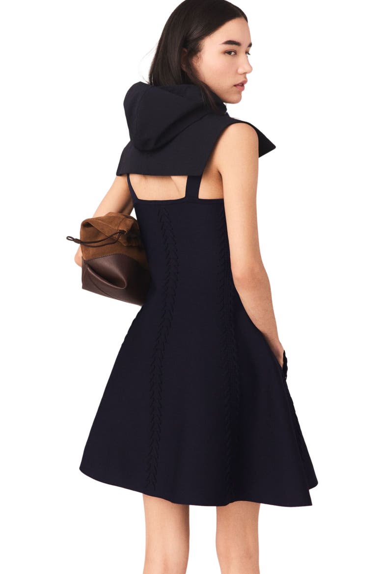 Mini knitted babydoll dress, Alternate, color, Navy
