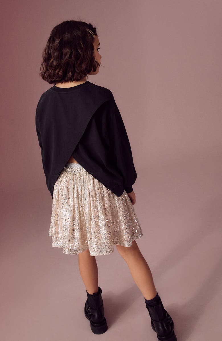 NEXT Kids' Sequin Bow Long Sleeve Cotton Graphic T-Shirt, Alternate, color, 