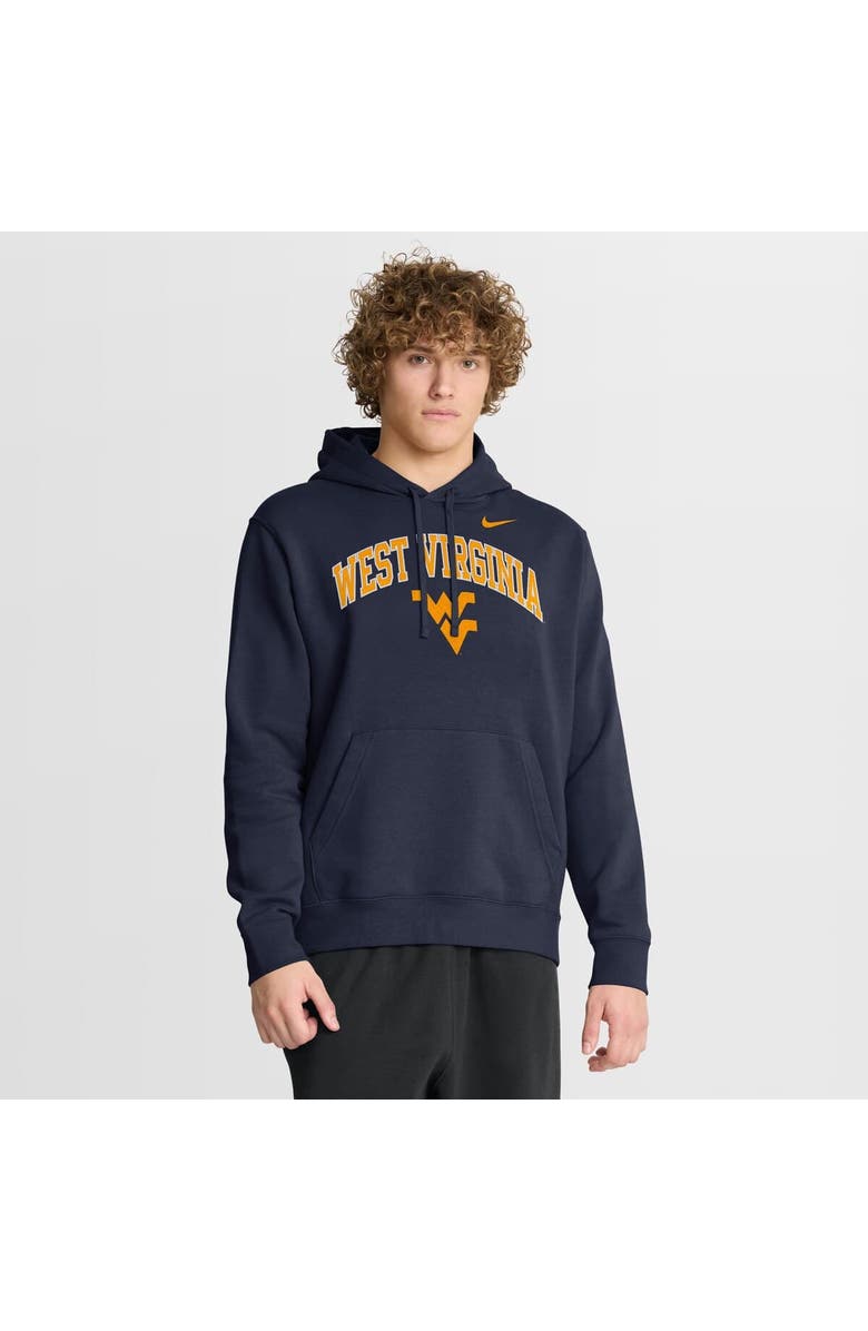 Nike Men
s Nike Navy West Virginia Mountaineers Club Fleece Arch Pullover Hoodie, Main, color, Navy