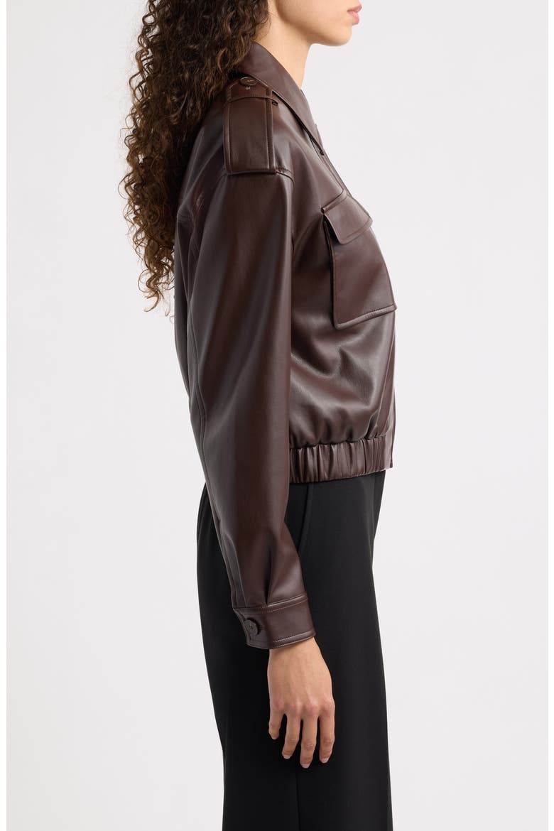 Ruby Faux Leather Jacket, Alternate, color, RASPSODY BROWN