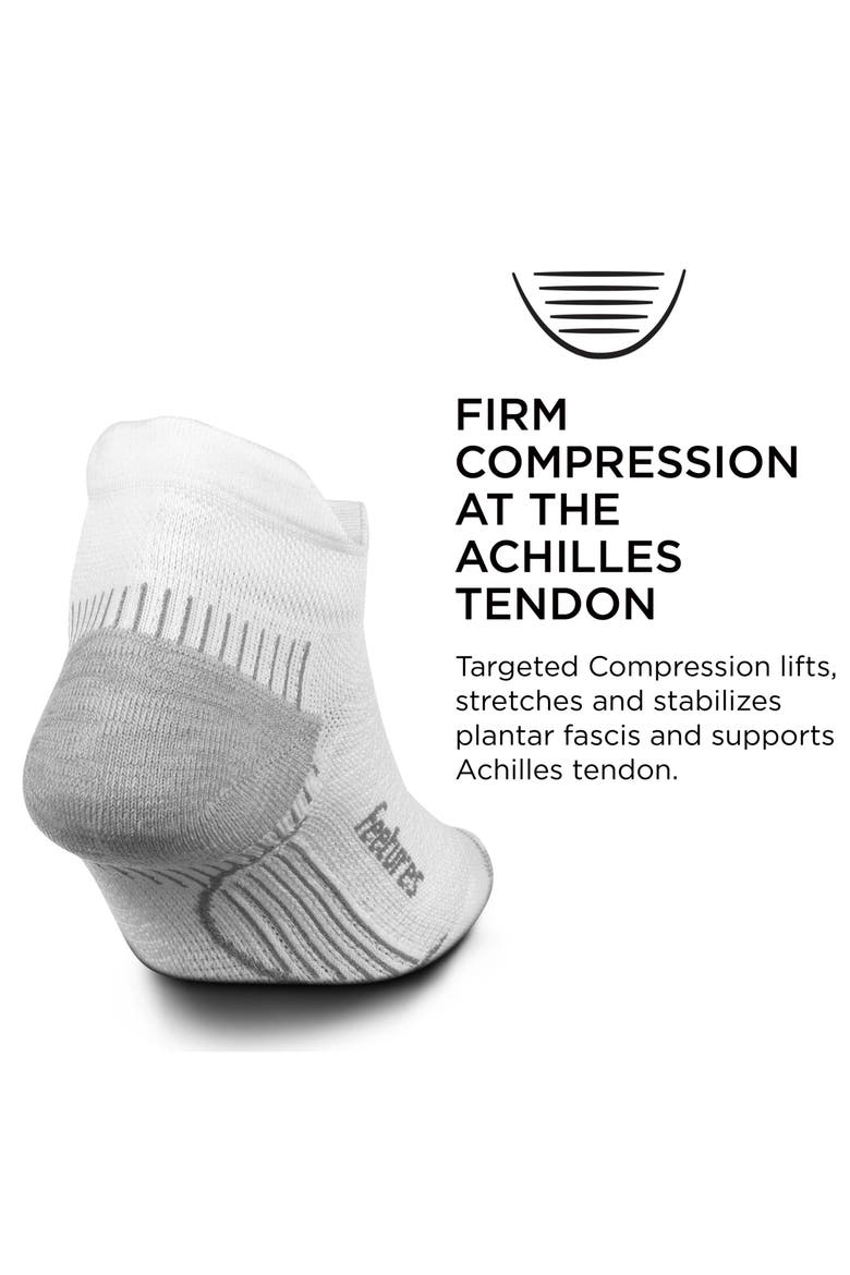 Plantar Fasciitis Relief Sock Light Cushion No Show Tab  Targeted Compression Sock, Alternate, color, Peace White