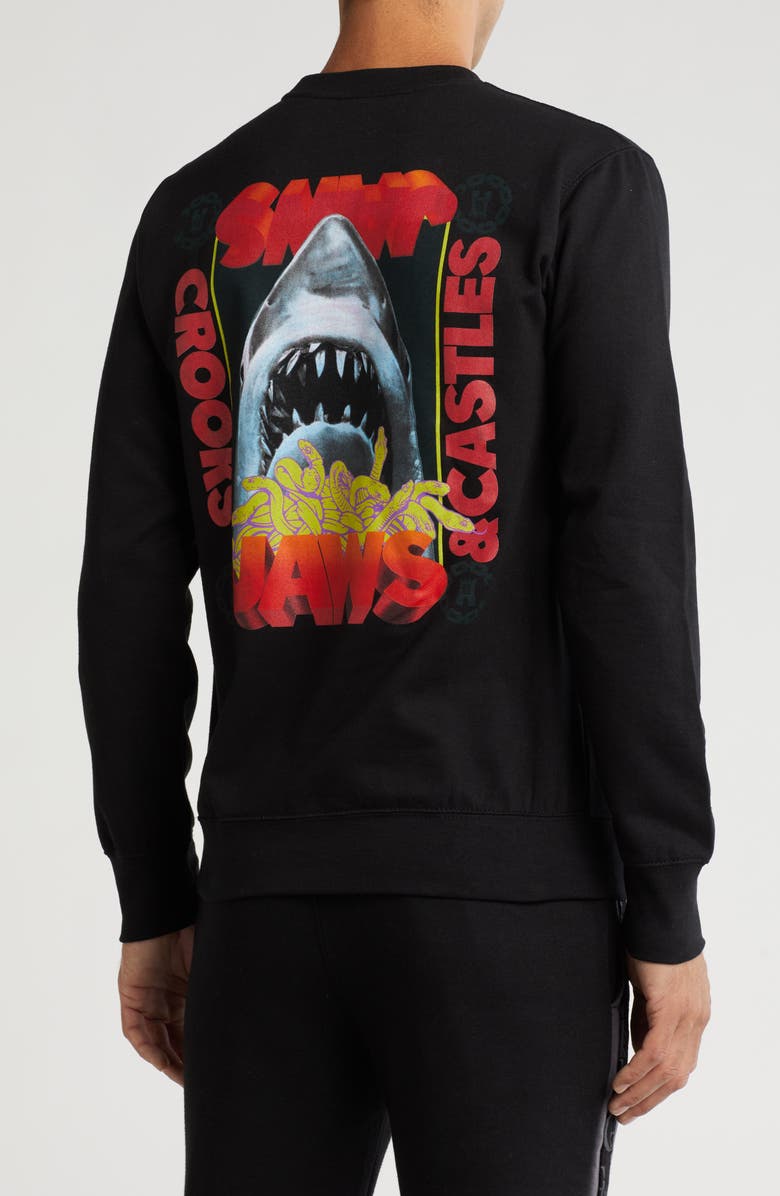 CROOKS AND CASTLES x Jaws Crewneck Sweatshirt, Alternate, color,