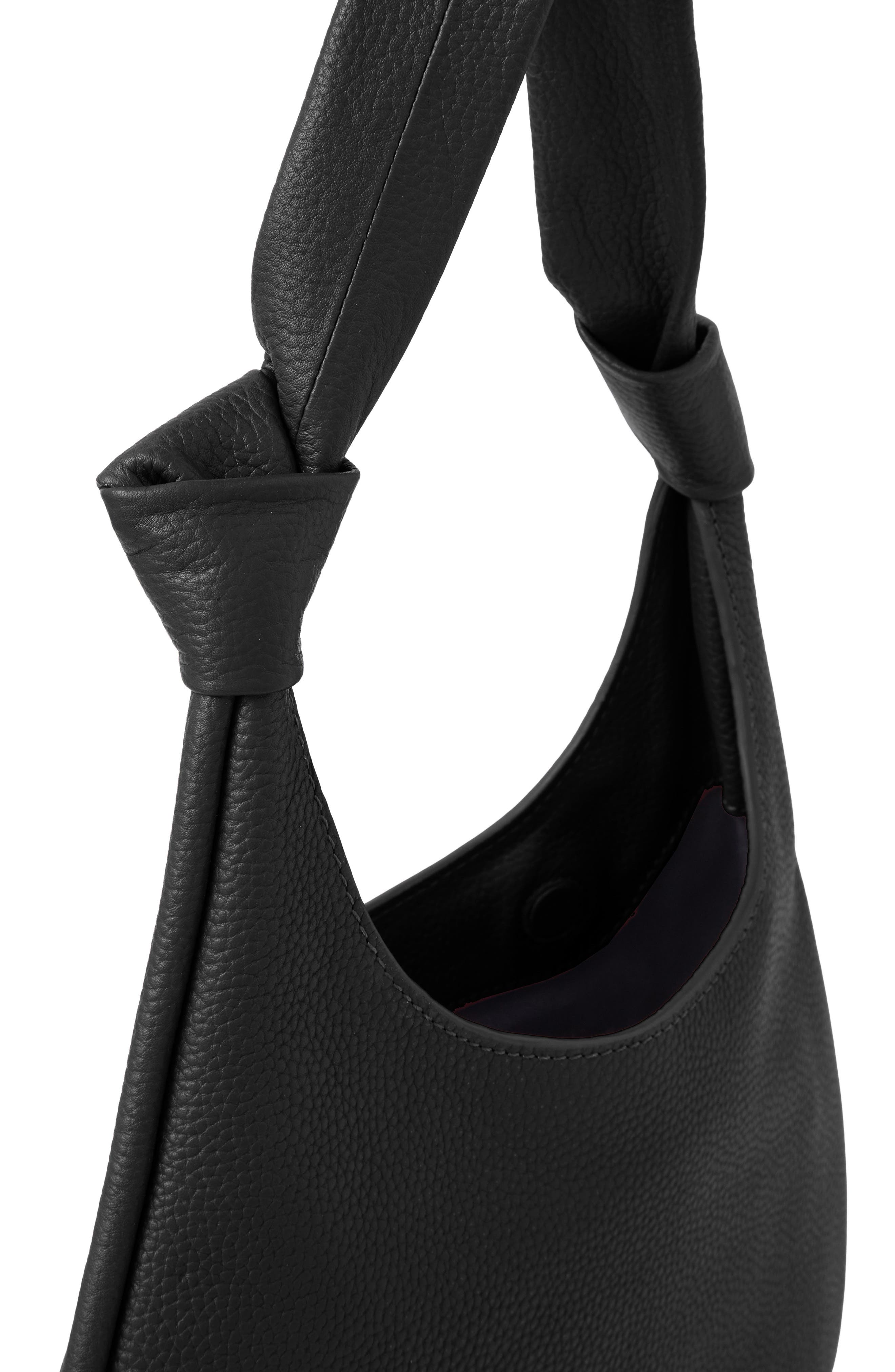 Ina Potli Medium N°2 Pebble Leather Hobo, Alternate, color, BLACK