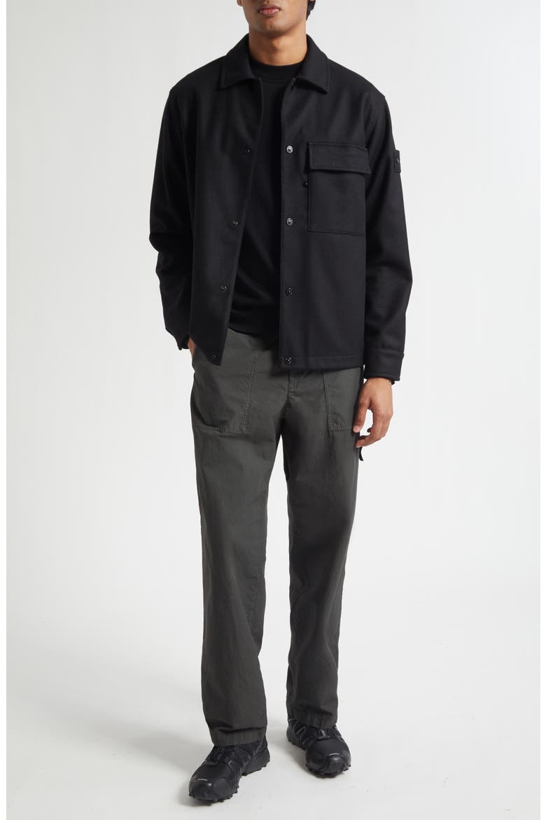 Ghost Virgin Wool Blend Overshirt, Alternate, color, V0029 BLACK