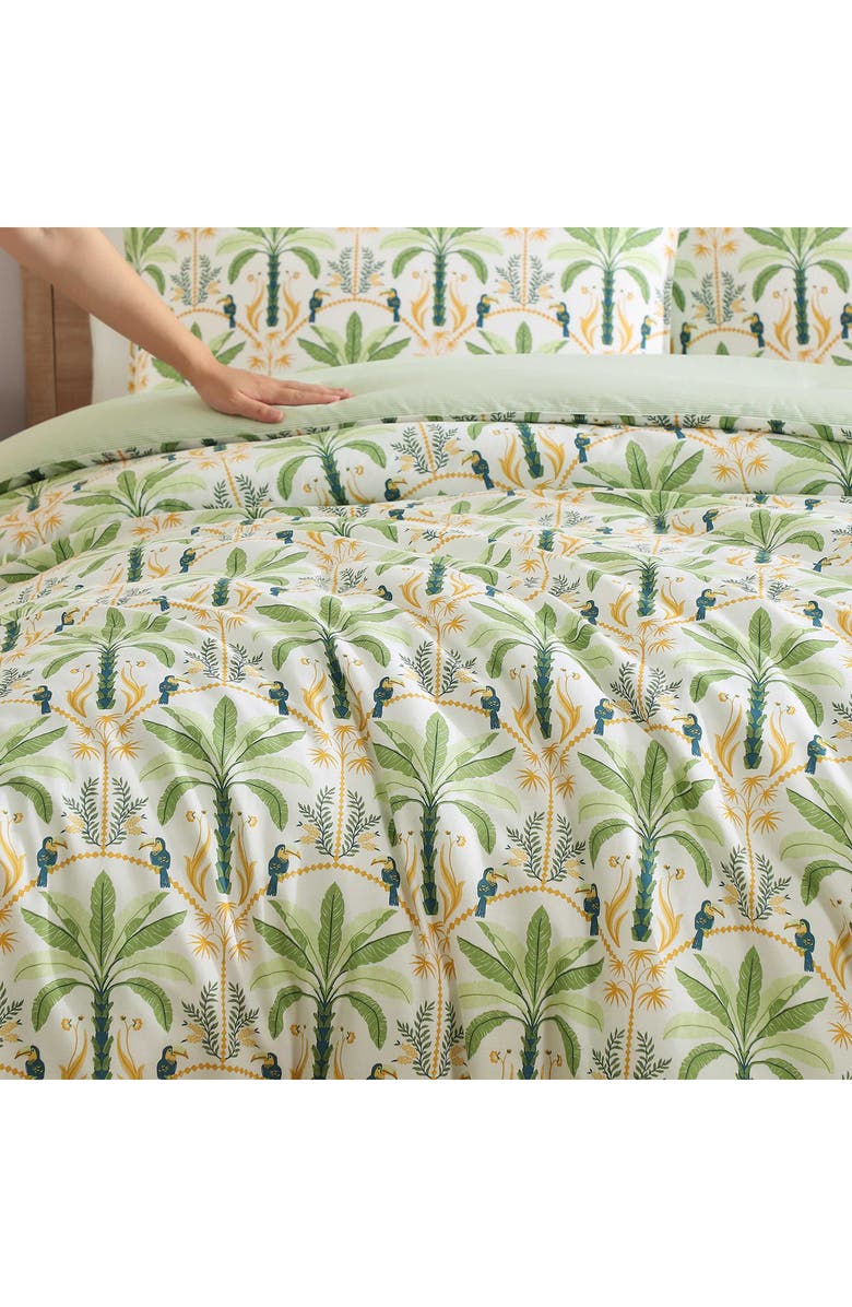 Tommy Bahama Mystic Palms Reversible Cotton Comforter & Sham Set, Alternate, color, Light / Medium Green